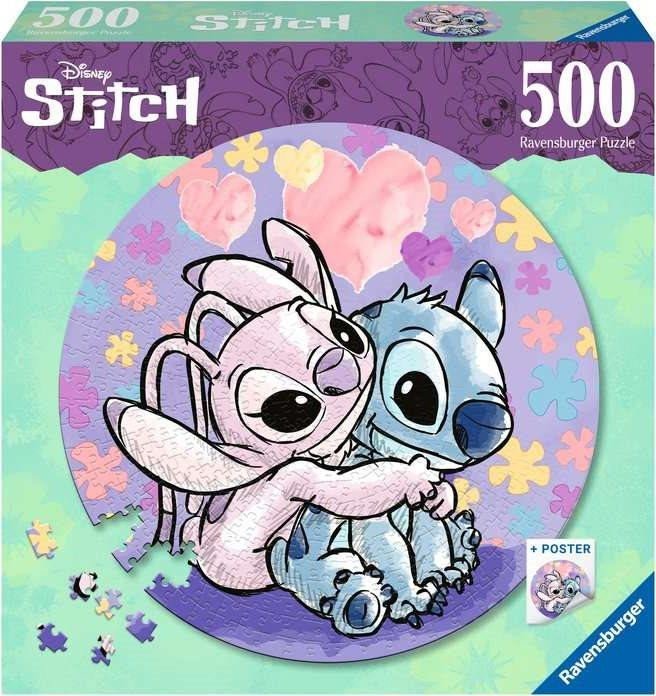 Joc / Jucărie Ravensburger Puzzle 17581 - Stitch - 500 Teile Rundpuzzle für Erwachsene und Kinder ab 14 Jahren 