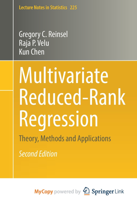 Knjiga Multivariate Reduced-Rank Regression Reinsel Gregory C. Reinsel