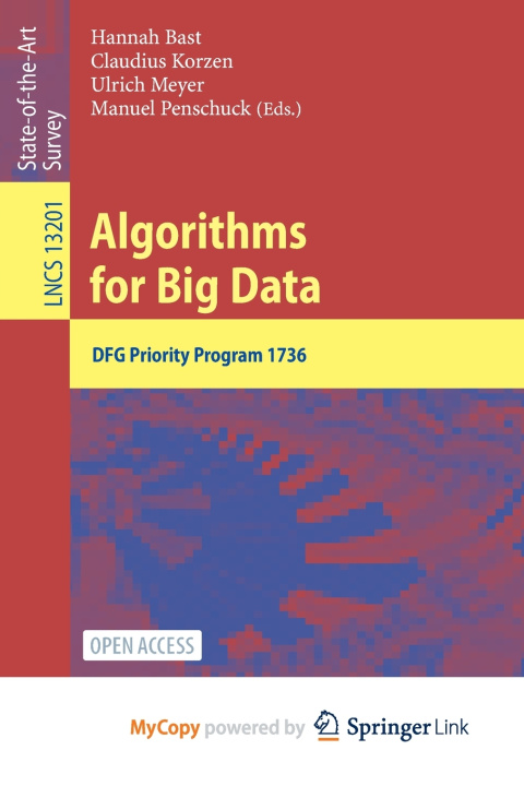 Book Algorithms for Big Data Hannah Bast