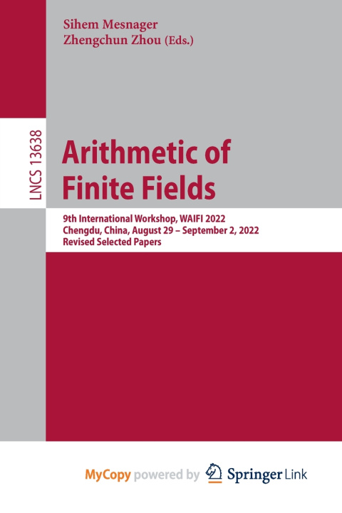Kniha Arithmetic of Finite Fields Sihem Mesnager