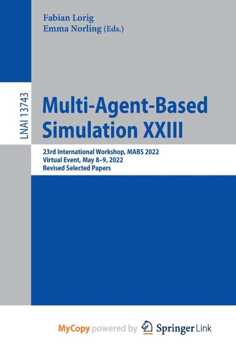 Book Multi-Agent-Based Simulation XXIII Fabian Lorig