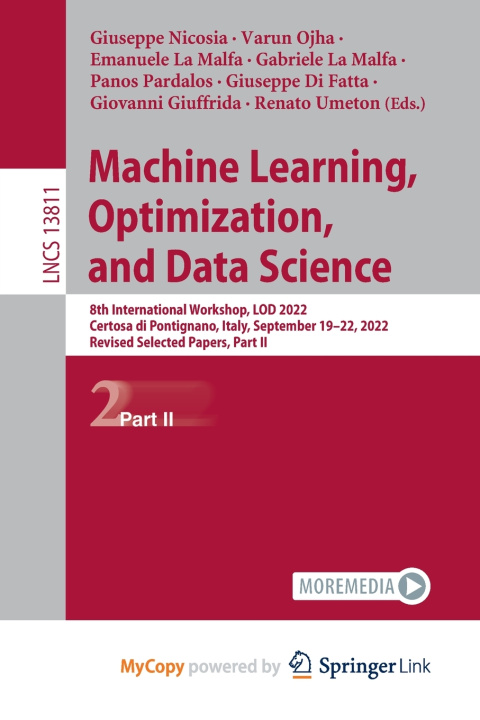 Knjiga Machine Learning, Optimization, and Data Science Giuseppe Nicosia