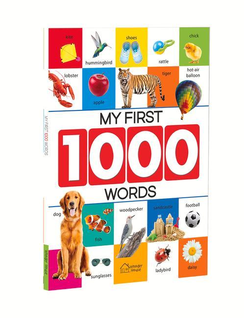 Carte My First 1000 Words: Early Learning Picture Book to Learn Alphabet, Numbers, Shapes and Colours, Transport, Birds and Animals, Professions, 