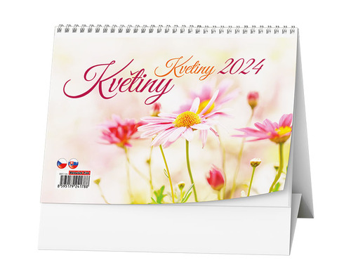 Naptár/Határidőnapló Květiny 2024 - stolní kalendář 
