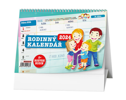 Kalendár/Diár Rodinný kalendář 2024 - stolní kalendář 