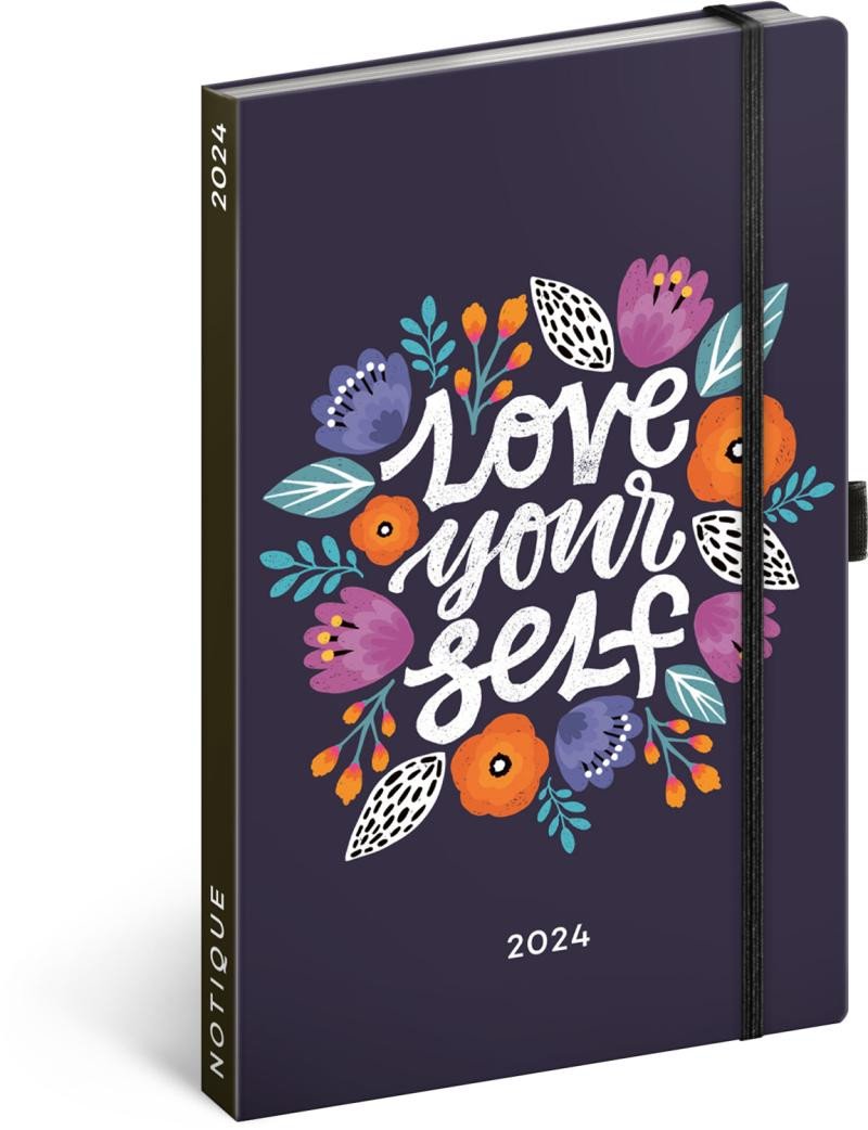 Kalendar/Rokovnik Diář 2024: Love Yourself - týdenní, 13 × 21 cm 