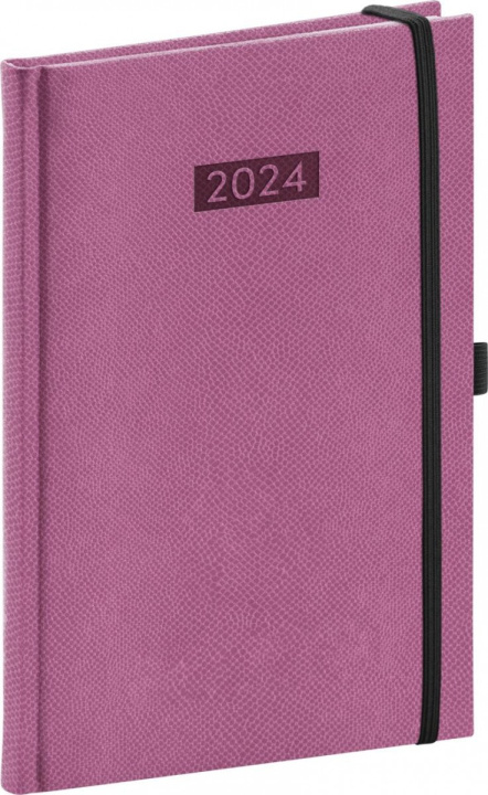 Calendar / Agendă Diář 2024: Diario - růžový, týdenní, 15 × 21 cm 