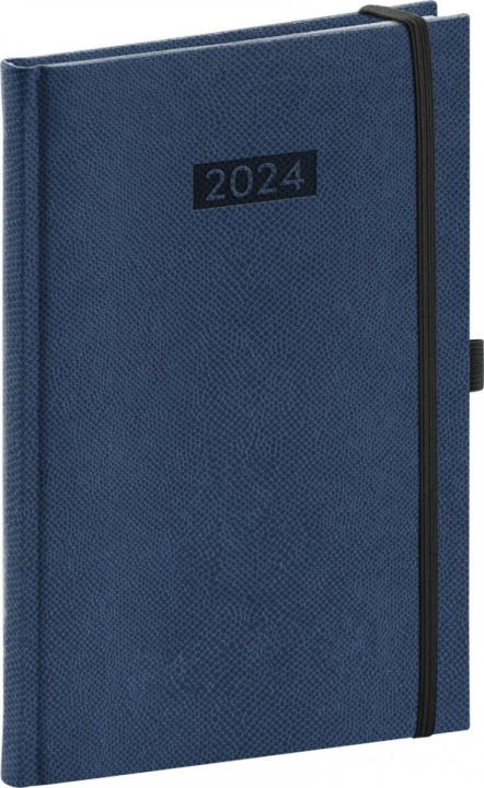 Календар/тефтер Diář 2024: Diario - modrý tmavě, týdenní, 15 × 21 cm 