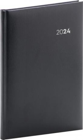 Kalendář/Diář Diář 2024: Balacron - černý, týdenní, 15 × 21 cm 