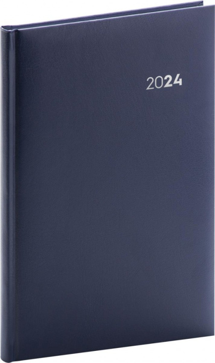 Naptár/Határidőnapló Diář 2024: Balacron - modrý tmavě, týdenní, 15 × 21 cm 