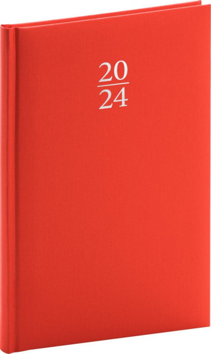 Naptár/Határidőnapló Diář 2024: Capys - červený, týdenní, 15 × 21 cm 