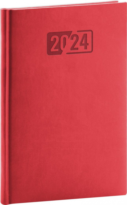 Kalendář/Diář Diář 2024: Aprint - červený, týdenní, 15 × 21 cm 