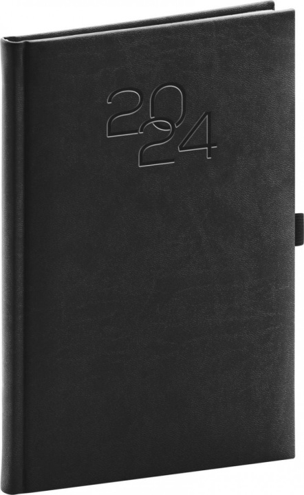 Календар/тефтер Diář 2024: Vivella Classic - antracitový, týdenní, 15 × 21 cm 