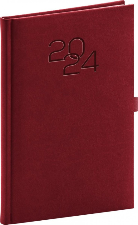 Kalendář/Diář Diář 2024: Vivella Classic - vínový, týdenní, 15 × 21 cm 
