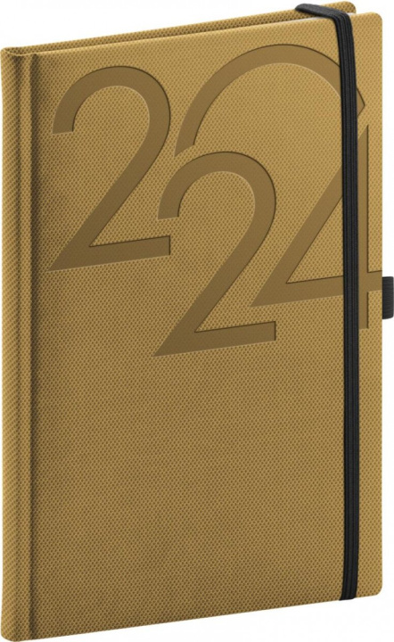 Календар/тефтер Diář 2024: Ajax - zlatý, týdenní, 15 × 21 cm 