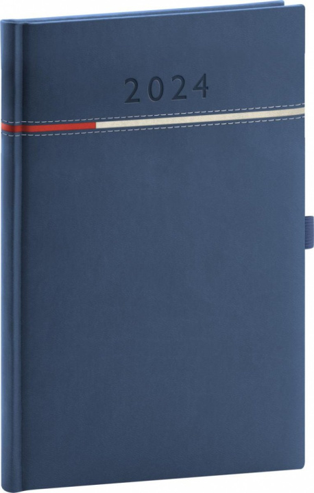 Kalendář/Diář Diář 2024: Tomy - modročervený, týdenní, 15 × 21 cm 