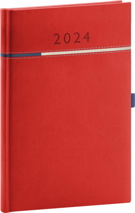 Calendar / Agendă Diář 2024: Tomy - červenomodrý, týdenní, 15 × 21 cm 