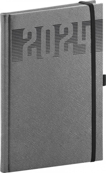 Календар/тефтер Diář 2024: Silhouette - stříbrný, týdenní, 15 × 21 cm 