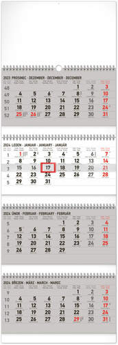 Календар/тефтер 4měsíční kalendář standard skládací 2024 - nástěnný kalendář 
