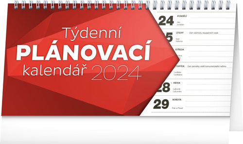 Naptár/Határidőnapló Týdenní plánovací 2024 - stolní kalendář 