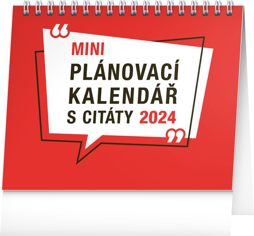Календар/тефтер Mini plánovací kalendář s citáty 2024 - stolní kalendář 