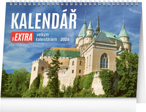 Naptár/Határidőnapló Kalendář s extra velkým kalendáriem 2024 - stolní kalendář 