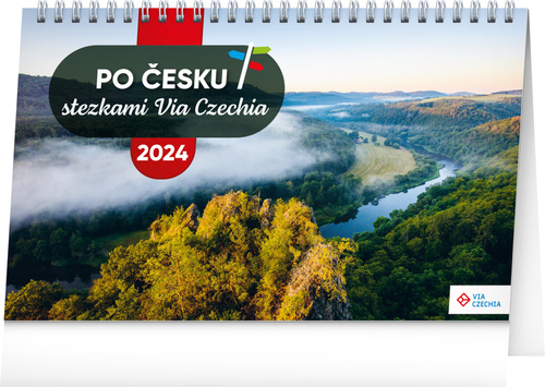 Календар/тефтер Po Česku stezkami Via Czechia 2024 - stolní kalendář 