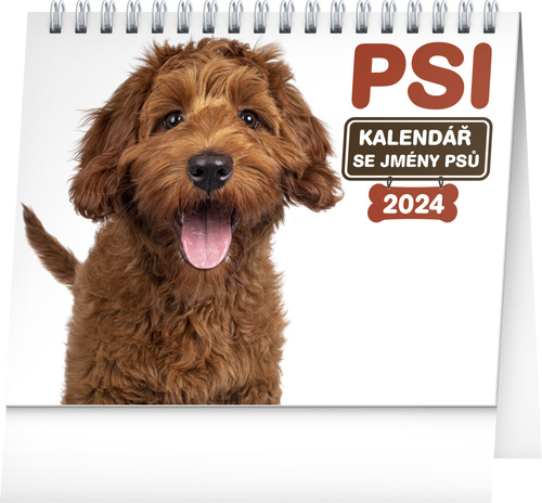 Calendar/Diary Psi Kalendář se jmény psů 2024 - stolní kalendář 
