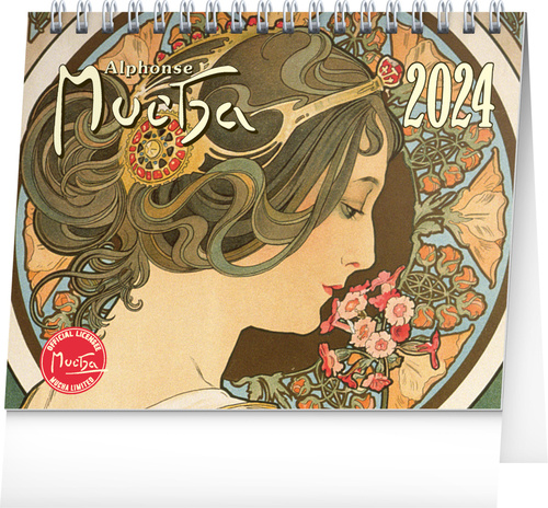 Calendar/Diary Alfons Mucha 2024 - stolní kalendář 