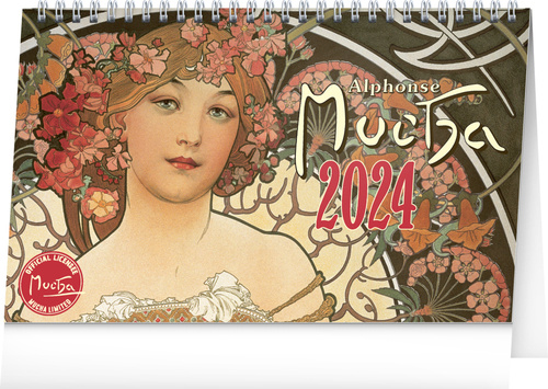 Kalendarz/Pamiętnik Alfons Mucha 2024 - stolní kalendář 