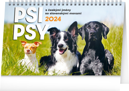 Naptár/Határidőnapló Psi/Psy CZ/SK 2024 - stolní kalendář 