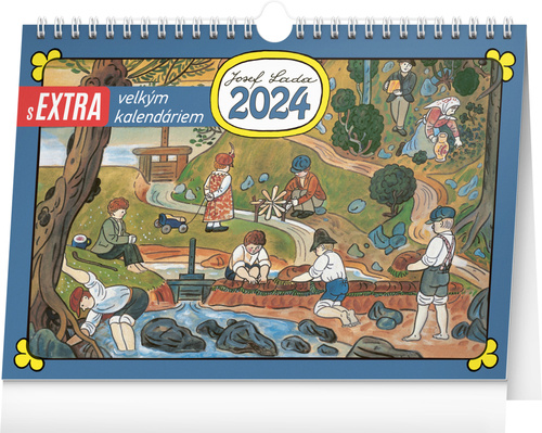 Naptár/Határidőnapló Kalendář s extra velkým kalendáriem Josef Lada 2024 - stolní kalendář 