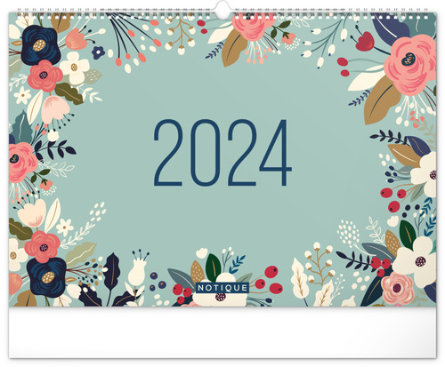 Calendar / Agendă Plánovací kalendář Květy 2024 - nástěnný kalendář 