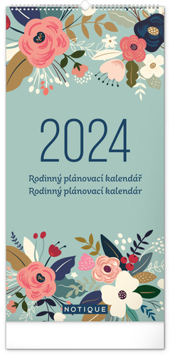 Naptár/Határidőnapló Plánovací kalendář Květy 2024 - nástěnný kalendář 