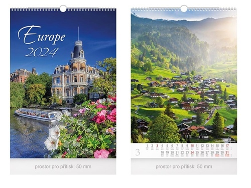 Calendar / Agendă Europe 2024 - nástěnný kalendář 