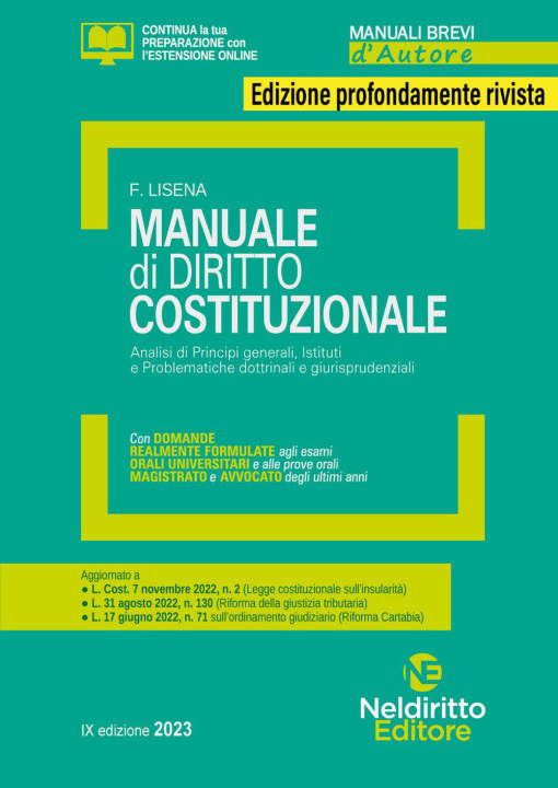 Kniha Manuale di diritto costituzionale Floriana Lisena