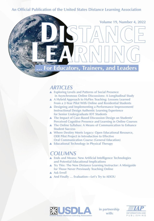 Knjiga Distance Learning Volume 19  Number 4  2022 Michael Simonson