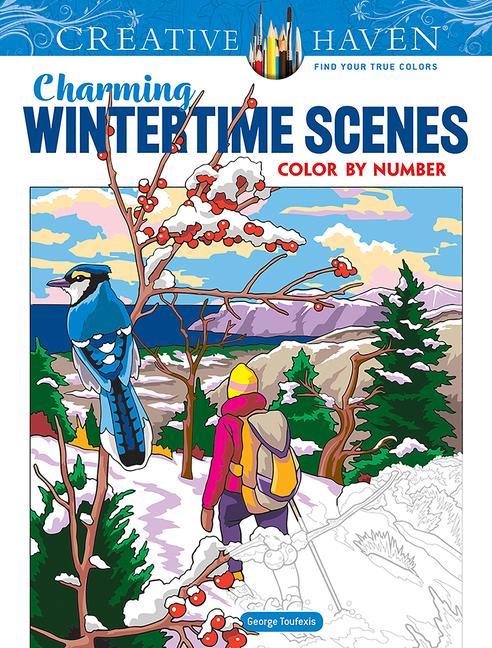 Book Creative Haven Charming Wintertime Scenes Color by Number George Toufexis