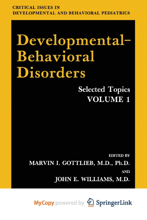 Libro Developmental-Behavioral Disorders Marvin I. Gottlieb