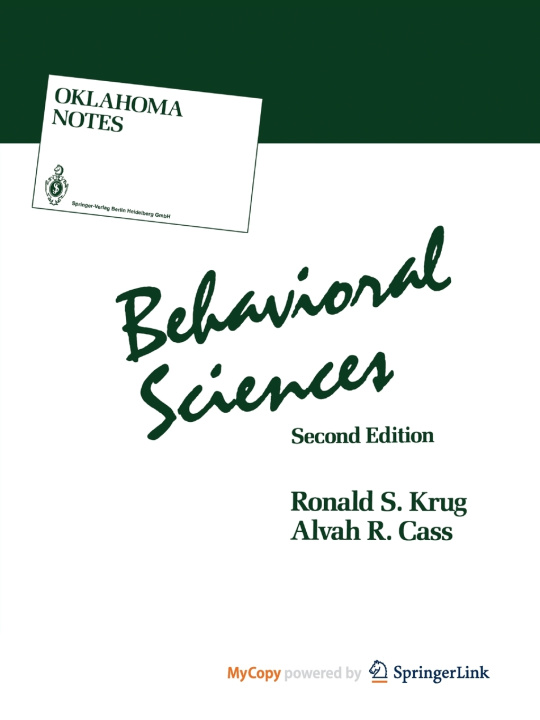 Knjiga Behavioral Sciences Krug Ronald S. Krug