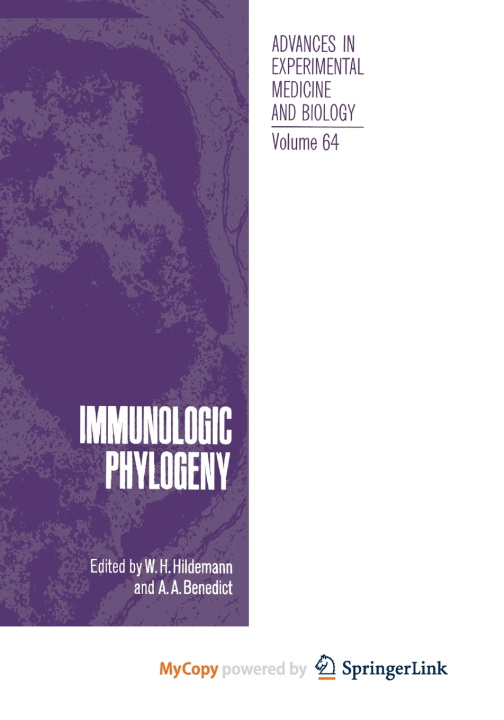 Book Immunologic Phylogeny W. Hildemann