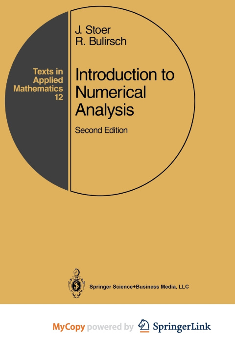Knjiga Introduction to Numerical Analysis Stoer J. Stoer