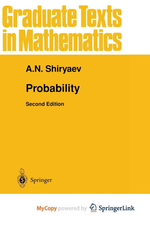 Knjiga Probability Shiryaev Albert Shiryaev