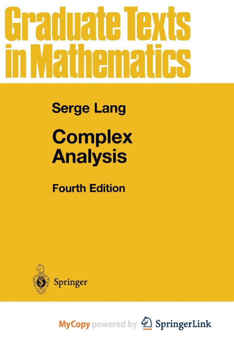 Knjiga Complex Analysis Lang Serge Lang