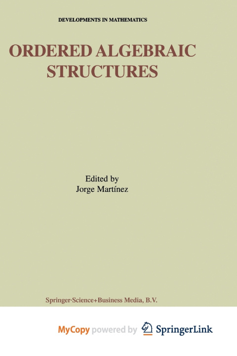 Knjiga Ordered Algebraic Structures Jorge Martínez