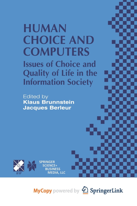 Book Human Choice and Computers Klaus Brunnstein