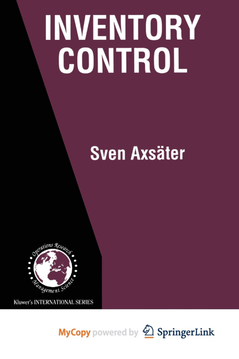Knjiga Inventory Control Axsater Sven Axsater