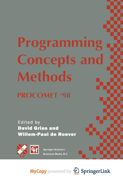 Book Programming Concepts and Methods PROCOMET '98 David Gries