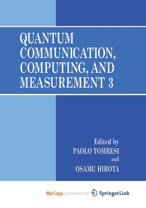 Book Quantum Communication, Computing, and Measurement 3 Paolo Tombesi
