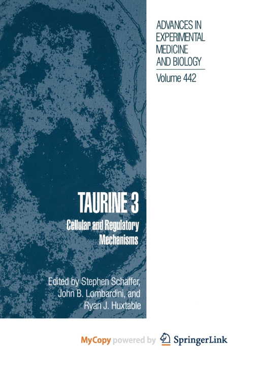 Book Taurine 3 Stephen W. Schaffer
